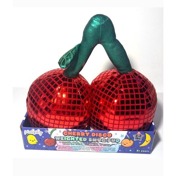 Pink Sky Cherry Disco Weighted Snug Bud Plush Stress Support Snuggle Buddy Calm - Picture 6 of 6